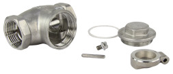Клапан обратный VC3232P-T 1″ Ду25 Ру16 муфтовый, поворотный, корпус - нержавеющая сталь, диск - нержавеющая сталь, уплотнение - PTFE