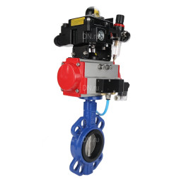 Затвор дисковый поворотный WBV1413E-2W-Fb-H Ду150 Ру16, корпус - чугун GGG50, диск - чугун GGG40, уплотнение - EPDM, с пневмоприводом PA-DA-105 двойного действия, пневмораспределителем 4M310-08 DC24V, БКВ APL-410N EX, БПВ AFC2000