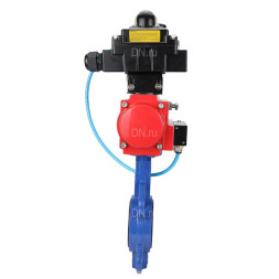 Затвор дисковый поворотный WBV1413E-2W-Fb-H Ду150 Ру16, корпус - чугун GGG50, диск - чугун GGG40, уплотнение - EPDM, с пневмоприводом PA-DA-105 двойного действия, пневмораспределителем 4M310-08 DC24V, БКВ APL-410N EX, БПВ AFC2000