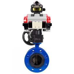 Затвор дисковый поворотный WBV1331E-2W-F-H Ду125 Ру16, корпус - чугун GGG40, диск - нерж. сталь 304, уплотнение - EPDM, с пневмоприводом PA-DA-130, пневмораспределителем 4M320-10 AC220V, ручным дублером MON3-700-T38-ISO и БКВ APL-510N EX