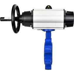 Затвор дисковый поворотный WBV1616E-2W-Fb-H Ду125 Ру16 LUG корпус - чугун QT450, диск - чугун QT450, уплотнение - EPDM, с пневмоприводом PA-DA-105-1 и пневмораспределителем 4M310-08 AC220V