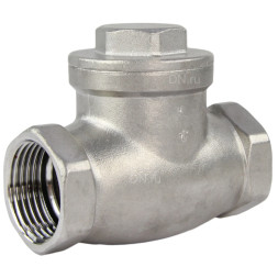 Клапан обратный VC3232P-T 1″ 1/4 Ду32 Ру16 муфтовый, поворотный, корпус - нержавеющая сталь, диск - нержавеющая сталь, уплотнение - PTFE