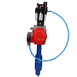 Затвор дисковый поворотный WBV1432E-2W-Fb-H Ду125 Ру16, корпус - чугун GGG50, диск - нержавеющая сталь 316L, уплотнение - EPDM, с пневмоприводом PA-SA-130 с возвратными пружинами, пневмораспределителем 4M310-08 AC220V, БПВ AFC2000