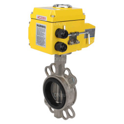 Затвор дисковый поворотный WBV3232N-2W-Fb-H Ду150 Ру16, корпус - нержавеющая сталь 316L, диск - нержавеющая сталь 316L, уплотнение - NBR, с электроприводом QT-N-010EM-O1-380VAC-У1 380В