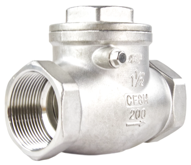 Клапан обратный VC3232P-T 1″ 1/2 Ду40 Ру16 муфтовый, поворотный, корпус - нержавеющая сталь, диск - нержавеющая сталь, уплотнение - PTFE в Уфе