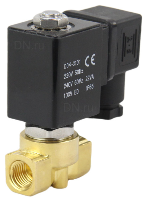 Клапан электромагнитный VS700-PT-NC-24VDC 1 1/2″ Ду40 Ру5 соленоидный двухходовой, корпус - латунь, уплотнение - PTFE, присоединение - внутренняя резьба, прямого действия, нормально закрытый, с нулевым перепадом давления, катушка - 24В в Уфе