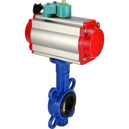 Затвор дисковый поворотный WBV1132N-2W-Fb-H Ду150 Ру16 корпус - чугун GG25, диск - нержавеющая сталь 316L, уплотнение - NBR, с пневмоприводом PA-DA-105, пневмораспределителем 4M310-08 AC220V и магнитным переключателем ALS200D