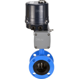 Затвор дисковый поворотный WBV1331E-2W-F-H Ду125 Ру16 фланцевый, корпус - чугун GGG40, диск - нержавеющая сталь 304, уплотнение - EPDM, с электроприводом четвертьоборотным QTSA-N-030EM-O0-220VAC с пружинным возвратом