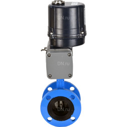 Затвор дисковый поворотный WBV1331E-2W-F-H Ду125 Ру16 фланцевый, корпус - чугун GGG40, диск - нержавеющая сталь 304, уплотнение - EPDM, с электроприводом четвертьоборотным QTSA-N-030EM-O0-220VAC с пружинным возвратом