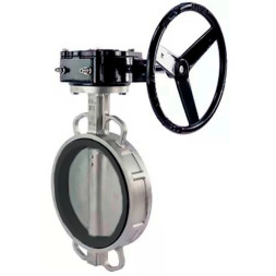 Затвор дисковый поворотный WBV3131E-2W-Fb-R Ду300 Ру16 межфланцевый, корпус - нержавеющая сталь 304, диск - нержавеющая сталь 304, уплотнение - EPDM, с редуктором, с ISO-фланцем F10, квадрат 22х22