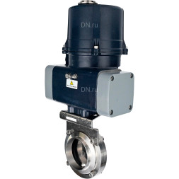 Затвор дисковый поворотный WBV3131E-2W-W-H Ду80 Ру10 под приварку, корпус - пищевая нерж. сталь AISI 304, диск - нерж. сталь AISI 304, уплотнение - EPDM, с электроприводом четвертьоборотным QTSA-N-003EM-O0-220VAC с пружинным возвратом