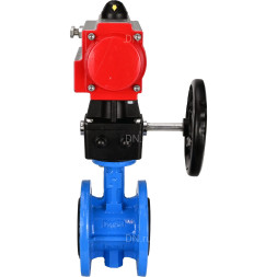 Затвор дисковый поворотный WBV1313E-2W-F-H Ду200 Ру16 фланцевый, корпус - чугун GGG40, диск - чугун GGG40, уплотнение - EPDM, с пневмоприводом PA-DA-140 и ручным дублером MON2-450-T28-ISO