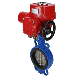 Затвор дисковый поворотный WBV1432N-2W-Fb-H Ду50 Ру16, корпус - чугун GGG50, диск - нержавеющая сталь 316L, уплотнение - NBR, с электроприводом QT-EX-005M-O2-380VAC-У1