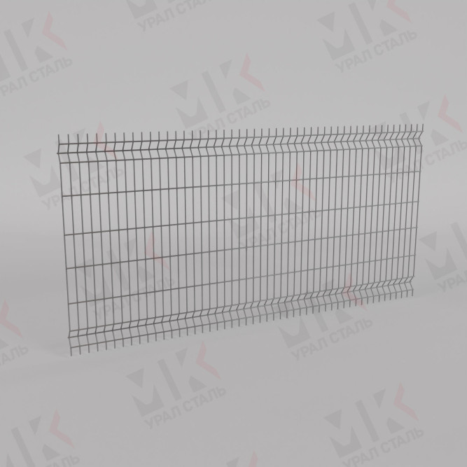 3D-Панели ограждения 1730х2500х3 полимерное покрытие RAL 7040 в Уфе