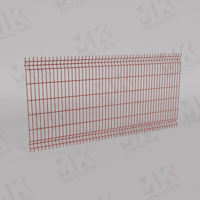 3Д забор красный (RAL 3032) 2500х2500х2 Light в Уфе