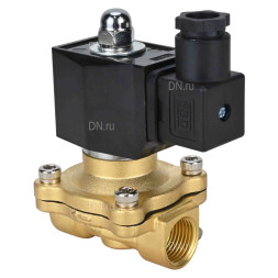 Клапан электромагнитный VS300-ET-NO-24VDC 1/2″ Ду15 Ру10, соленоидный двухходовой, корпус - латунь, уплотнение - EPDM, резьбовой, нормально-открытый, прямого действия, катушка - 24В