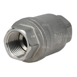 Клапан обратный VCS3232P-T 1″ Ду25 Ру16 резьбовой, пружинный, корпус - нержавеющая сталь 316, диск - нержавеющая сталь 316, уплотнение - металл