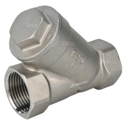 Клапан обратный VCSY3131P-T 1″ 1/4 Ду32 Ру40 Y-образный, резьбовой, пружинный, корпус - нержавеющая сталь 304, диск - нержавеющая сталь 304, уплотнение - PTFE