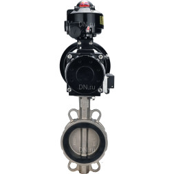 Затвор дисковый поворотный WBV3232N-2W-Fb-H Ду150 Ру16, корпус - нержавеющая сталь 316L, диск - нержавеющая сталь 316L, уплотнение - NBR, с пневмоприводом PA-DA-105-1 двойного действия, пневмораспределителем 4M310-08 DC24V, БКВ APL-510N EX