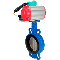 Затвор дисковый поворотный WBV3432E-2W-Fb-H Ду125 Ру16 корпус - углеродистая сталь WCB, диск - нержавеющая сталь 316L, уплотнение - EPDM, с пневмоприводом PA-DA-105, пневмораспределителем 4M310-08 DC24V и магнитным переключателем ALS200D