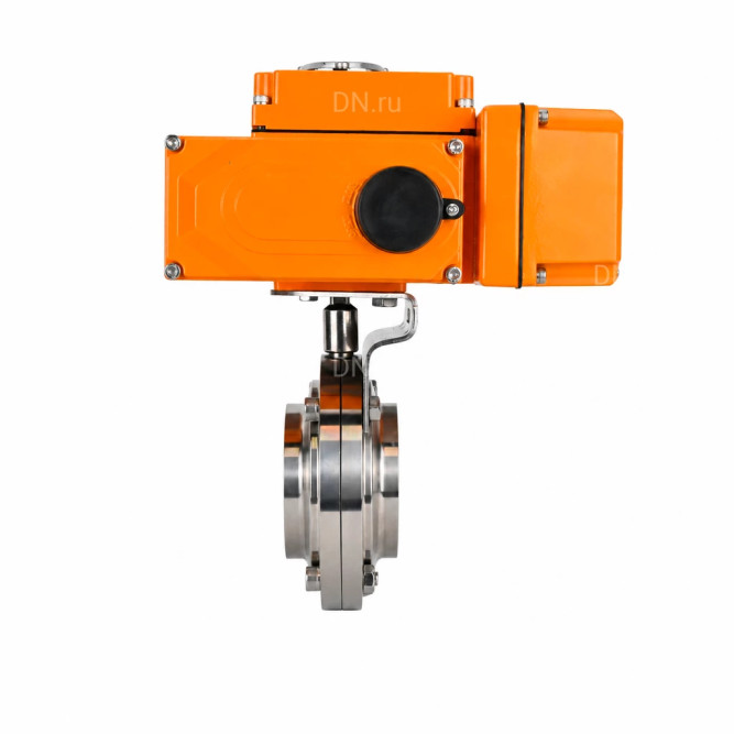 Затвор дисковый поворотный WBV3131E-2W-W-H Ду20 Ру10 под приварку, корпус - пищевая нержавеющая сталь 304, уплотнение - EPDM, с электроприводом QT-N-005EM-B1-220VAC-У1 c датчиком обратной связи и входным управляющим сигналом 0-10В HARK в Уфе