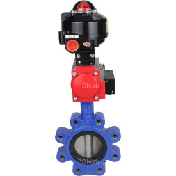 Затвор дисковый поворотный WBV1631N-2W-Fb-H Ду125 Ру16 LUG корпус - чугун QT450, диск - нержавеющая сталь 304, уплотнение - NBR, с пневмоприводом PA-DA-105, пневмораспределителем 4M310-08 DC24V и БКВ APL-510N EX