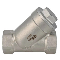 Клапан обратный VCSY3131P-T 1″ 1/2 Ду40 Ру40 Y-образный, резьбовой, пружинный, корпус - нержавеющая сталь 304, диск - нержавеющая сталь 304, уплотнение - PTFE