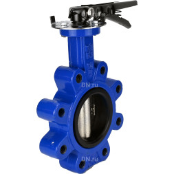Затвор дисковый поворотный WBV1616N-2W-Fb-H Ду125 Ру16 LUG межфланцевый, корпус - чугун QT450, диск - чугун QT450, уплотнение - NBR, с рукояткой