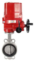 Затвор дисковый поворотный WBV3131N-2W-Fb Ду100 Ру16, корпус - нержавеющая сталь 304, диск - нержавеющая сталь 304, уплотнение - NBR, с электроприводом QT-EX-010EM-O2-380VAC-У1 380В
