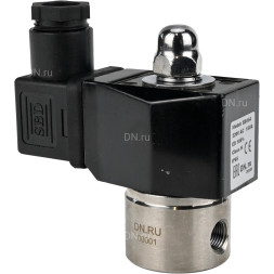 Клапан электромагнитный VS331-ET-NO-24VDC 1/4″ Ду8 Ру10, соленоидный двухходовой, корпус - нержавеющая сталь 304, уплотнение - EPDM, резьбовой, нормально-открытый, прямого действия, катушка - 24В