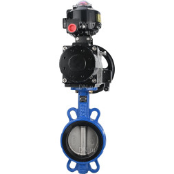 Затвор дисковый поворотный WBV1132N-2W-Fb-H Ду125 Ру16, корпус - чугун GG25, диск - нержавеющая сталь 316L, уплотнение - NBR, с пневмоприводом PA-DA-105-1 двойного действия, пневмораспределителем 4M310-08 DC24V, БКВ APL-510N-EX