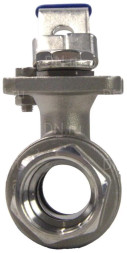 Кран шаровой BV3232P(2pc)-FP-T-ISO-H Ду20 Ру63 полнопроходной двухходовой, нержавеющая сталь 316, внутренняя резьба, уплотнение - PTFE, с ISO-фланцем и рукояткой, 9х9, F03/F04