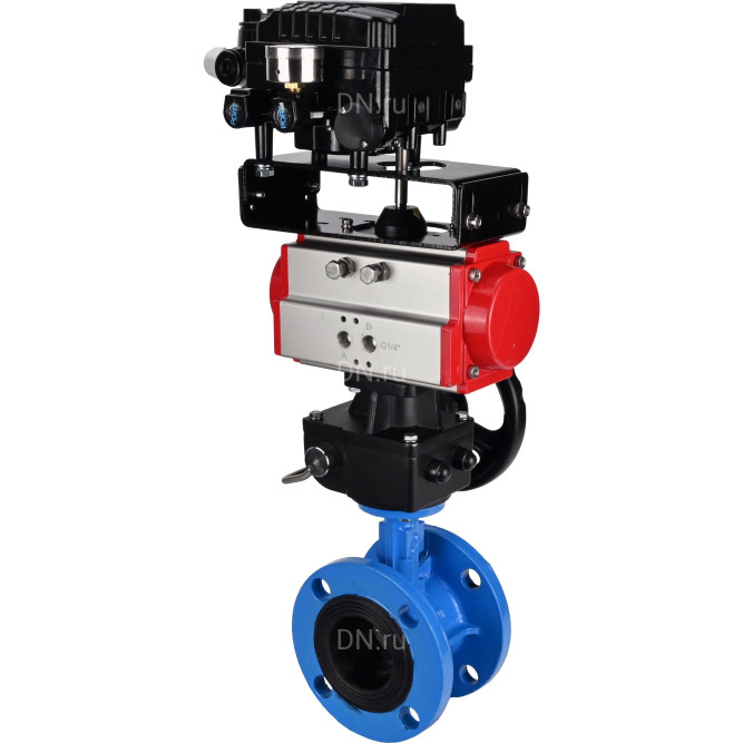 Затвор дисковый поворотный WBV1313E-2W-F-H Ду50 Ру16 фланцевый, корпус - чугун GGG40, диск - чугун GGG40, EPDM, с пневмоприводом PA-DA-105, позиционером YT-1000RSN с обратной связью и ручным дублером MON1-250-T26-ISO в Уфе