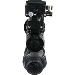 Кран шаровой BV4242E-FP-GRM-ISO Дн65 Ру10 полнопроходной, корпус - НПВХ, шар - НПВХ, уплотнение - EPDM, с пневмоприводом PA-DA-105-1 и пневмопозиционером YT-1000RSN без обратной связи