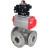 Кран шаровой BV3232P(4pc)-FP-3WL-F Ду40 Ру16 полнопроходной трехходовой, фланцевый, корпус - нержавеющая сталь SS316, с пневмоприводом PA-DA-065 двойного действия и БКВ APL-410N EX в Уфе