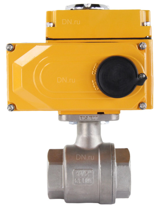 Кран шаровой BV3232P(2pc)-FP-T-ISO-H Ду40 Ру63 полнопроходной двухходовой, нержавеющая сталь 316, внутренняя резьба, уплотнение - PTFE, с электроприводом четвертьоборотным QT-N-005EM-O1-220VAC-У1 в Уфе