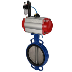 Затвор дисковый поворотный WBV1432E-2W-Fb-H Ду200 Ру16, корпус - чугун GGG50, диск - нержавеющая сталь 316L, уплотнение - EPDM, с пневмоприводом PA-SA-160 с возвратными пружинами, пневмораспределителем 4M310-08 DC24V, БПВ AFC2000