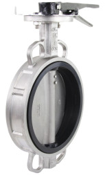 Затвор дисковый поворотный WBV3232V-2W-Fb-H Ду200 Ру16 межфланцевый, корпус - нержавеющая сталь 316L, диск - нержавеющая сталь 316L, уплотнение - VITON, с рукояткой, квадрат 17х17, F10