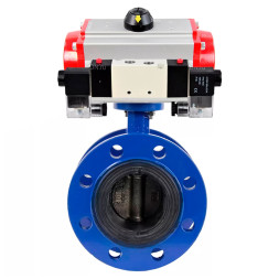 Затвор дисковый поворотный WBV1331E-2W-F-H Ду50 Ру16, корпус - чугун GGG40, диск - нержавеющая сталь 304, уплотнение - EPDM, с пневмоприводом PA-DA-105 и пневмораспределителем 4M320-10 AC220V