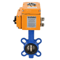 Затвор дисковый поворотный WBV1432N-2W-Fb-H Ду250-040 Ру16, корпус - чугун GGG50, диск - нержавеющая сталь 316L, уплотнение - NBR, с электроприводом QT-N-040EM-1-24VAC-У1