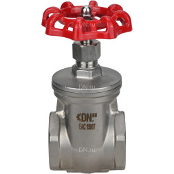 Задвижка клиновая GVWR3131M-2W-T-S Ду50 Ру16 резьбовая, шпиндель - выдвижной, корпус - нержавеющая сталь SS304, клин - нержавеющая сталь SS304, уплотнение - металл, управление - штурвал