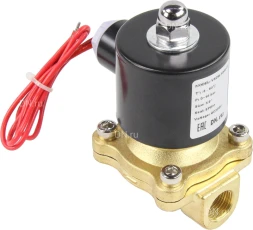 Клапан электромагнитный VS100-ET-NC-220VAC 3/8″ Ду10 Ру10, соленоидный двухходовой, корпус - латунь, уплотнение - EPDM, резьбовой, нормально-закрытый, прямого действия, катушка - 220В