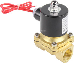 Клапан электромагнитный VS100-ET-NC-220VAC 3/4″ Ду20 Ру10, соленоидный двухходовой, корпус - латунь, уплотнение - EPDM, резьбовой, нормально-закрытый, прямого действия, катушка - 220В