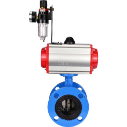 Затвор дисковый поворотный WBV1313E-2W-F-H Ду50 Ру16 фланцевый, корпус - чугун GGG40, диск - чугун GGG40, уплотнение - EPDM, с пневмоприводом PA-DA-105, пневмораспределителем 4M310-08 AC220V и БПВ AFC2000