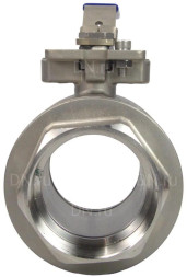 Кран шаровой BV3232P(2pc)-FP-T-ISO-H Ду100 Ру40 полнопроходной двухходовой, нержавеющая сталь 316, внутренняя резьба, уплотнение - PTFE, с ISO-фланцем и рукояткой, 19х19, F07/F10
