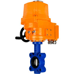 Затвор дисковый поворотный WBV1616E-2W-Fb-H Ду150 Ру16 LUG межфланцевый, корпус - чугун QT450, диск - чугун QT450, уплотнение - EPDM, с электроприводом QT-EX-020EM-O2-220VAC-У1 220В