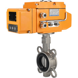 Затвор дисковый поворотный WBV3232E-2W-Fb-H Ду200 Ру16, корпус - нержавеющая сталь 316L, диск - нержавеющая сталь 316L, уплотнение - EPDM, с электроприводом QT-N-030EM-A1-220VAC-У1 (4-20мА) HARK