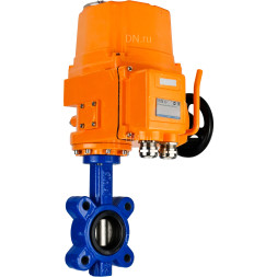 Затвор дисковый поворотный WBV1616E-2W-Fb-H Ду100 Ру16 LUG межфланцевый, корпус - чугун QT450, диск - чугун QT450, уплотнение - EPDM, с электроприводом QT-EX-010EM-O2-380VAC-У1 380В