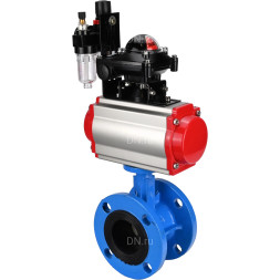 Затвор дисковый поворотный WBV1313E-2W-F-H Ду125 Ру16 фланцевый, корпус - чугун GGG40, диск - чугун GGG40, EPDM, с пневмоприводом PA-DA-130, пневмораспределителем 4M310-08 AC220V, БКВ APL-210N и БПВ AFC2000
