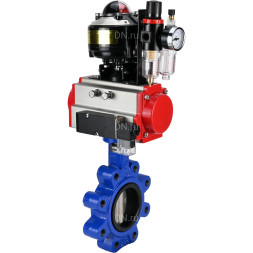 Затвор дисковый поворотный WBV1631E-2W-Fb-H Ду50 Ру16 LUG корпус - чугун QT450, диск - нержавеющая сталь 304, уплотнение - EPDM, с пневмоприводом PA-DA-065, пневмораспределителем 4M310-08 AC220V, БКВ APL-510N EX и БПВ AFC2000